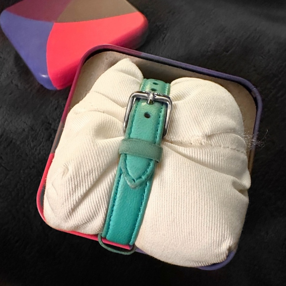 Fossil Teal Leather Jacqueline Women’s Watch w/ Silver in Original Fossil Box - Picture 3 of 7